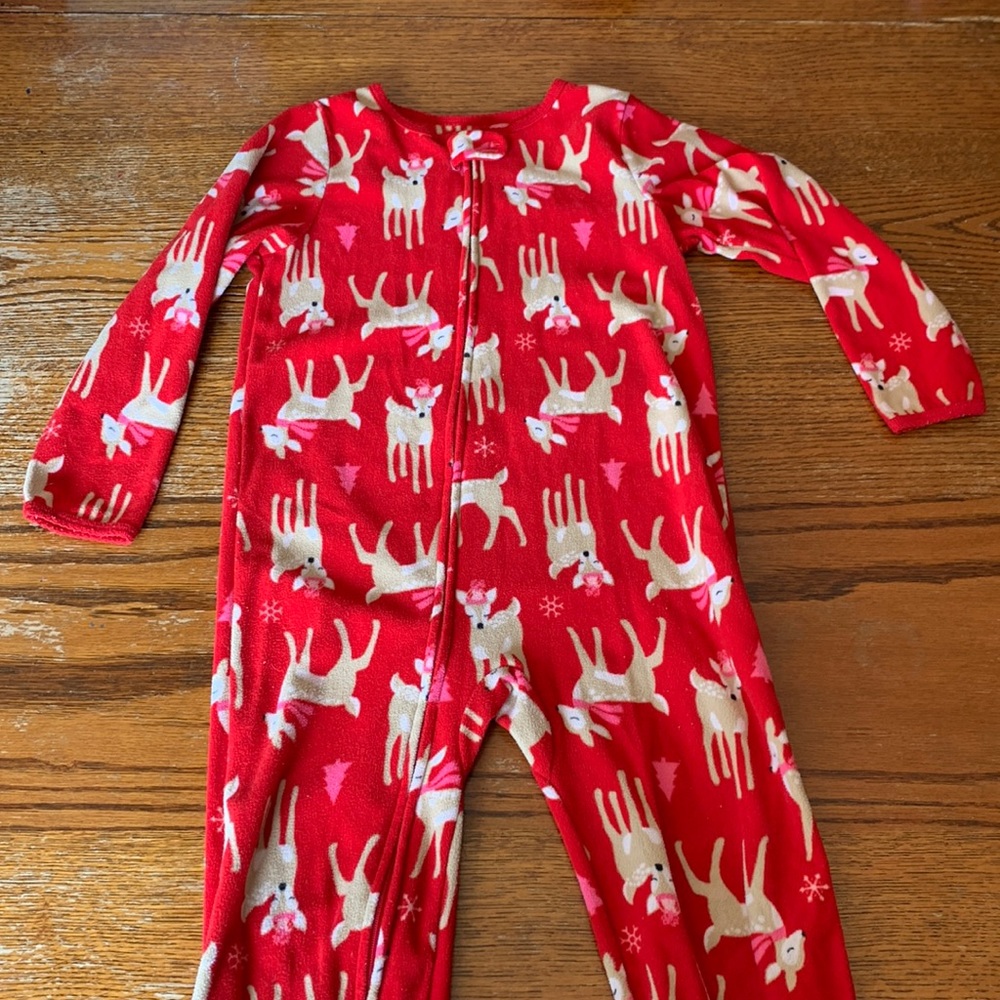 Girl’s Christmas footie PJ’s